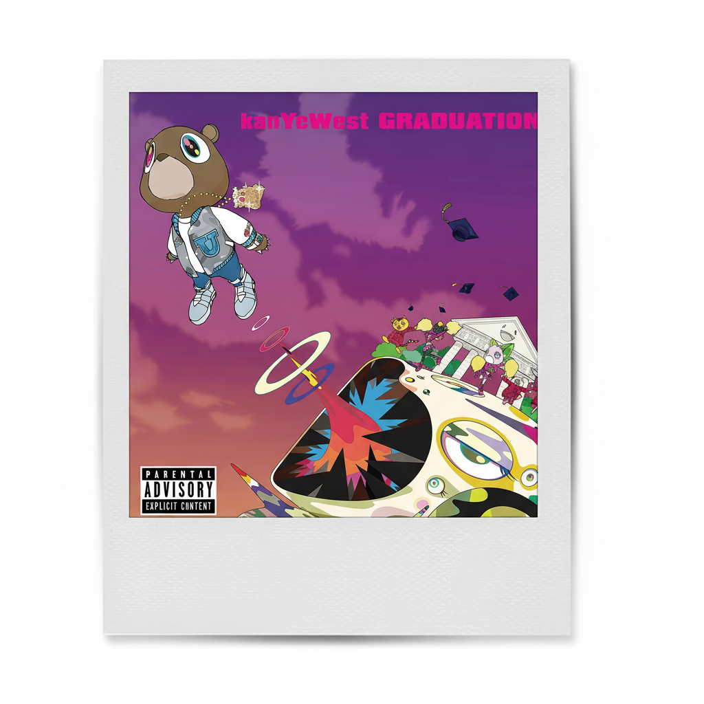 kanye west graduation polaroid